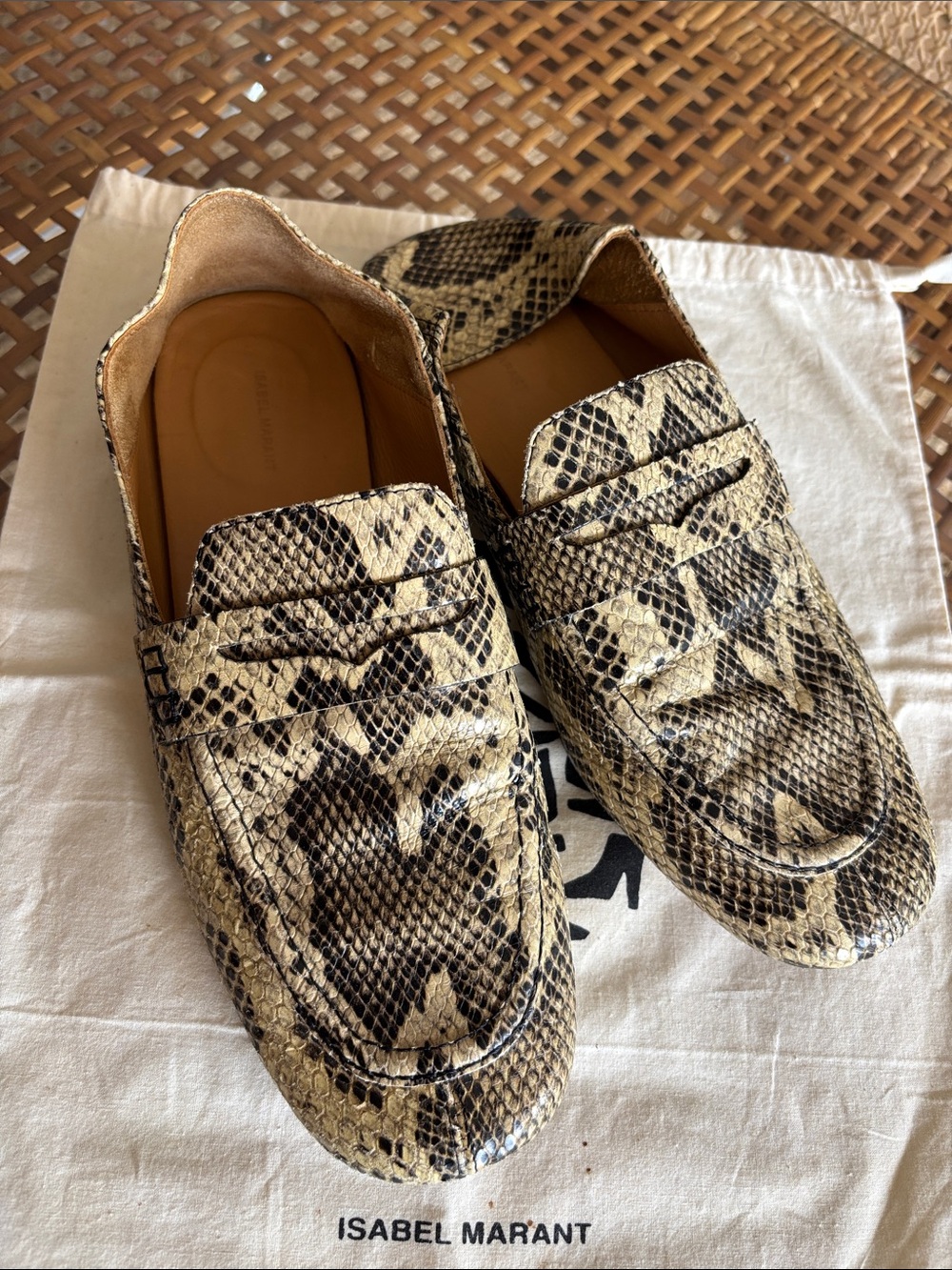 Isabel Marant Comfy Snakeskin Loafers 39/8